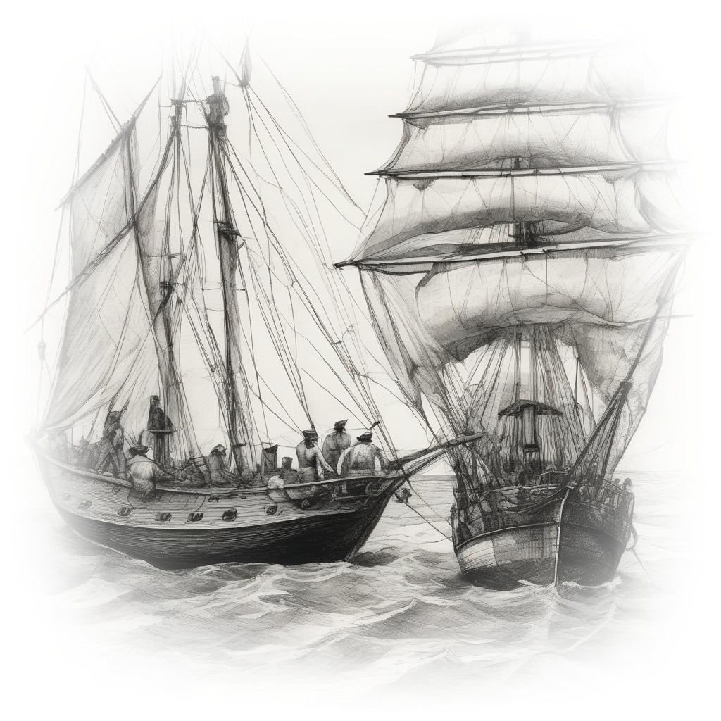 A ship with its crew